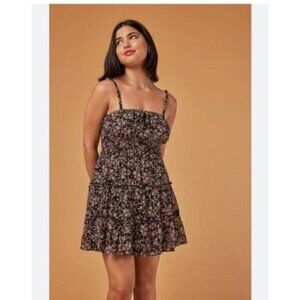 Floral Black and Pink Women's Dress